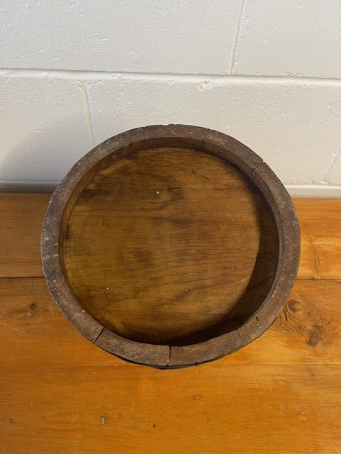 Vintage  European Wooden Bucket with Handle   #6452  Byron