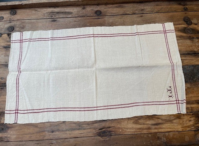 Vintage European Linen Tea Towel  #6514 Byron