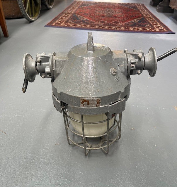 Vintage Industrial CZECH Caged Bunker  Light  #6207  Byron