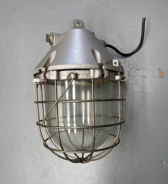 Vintage Industrial CZECH Large Bunker Light  #6223  Byron