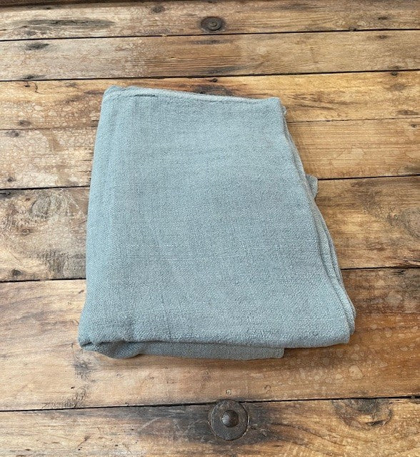 Steele Blue Dyed 1940s  Linen/Hemp Sheet    #6511 (Read Information About This Item) Byron