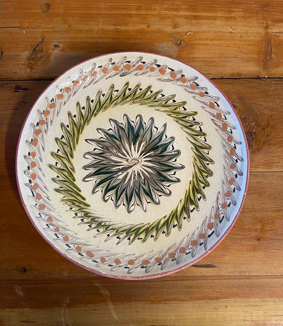 Vintage Romanian  Glazed Ceramic Plate  #6430  Byron