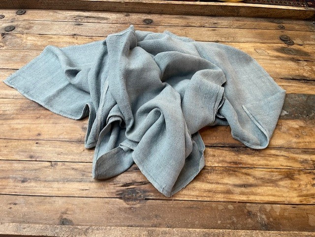 Steele Blue Dyed 1940s  Linen/Hemp Sheet    #6511 (Read Information About This Item) Byron