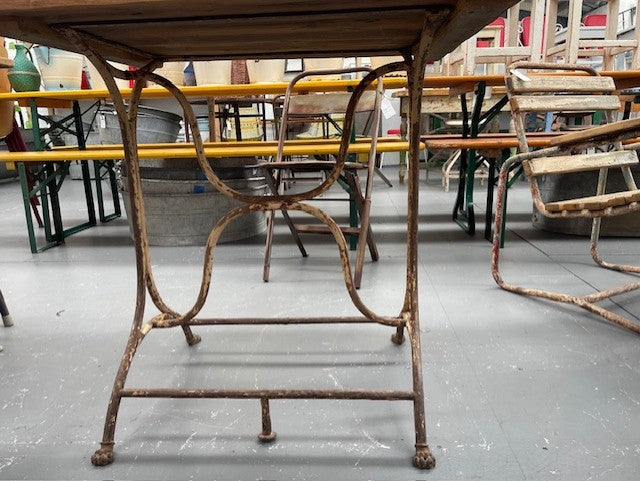 Vintage Wooden Top Metal Base Patio  Table   #6754 Byron