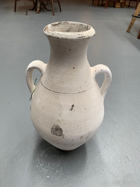 Vintage  White Terracotta  Pot  #5704  Byron