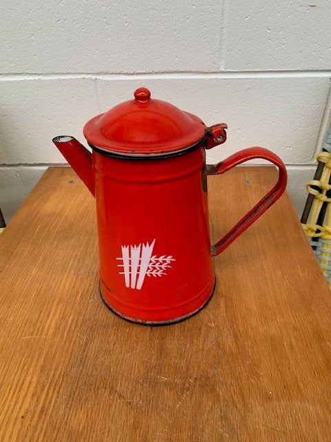 Vintage Hungarian  Enamel Coffee Pot  #5297 Byron