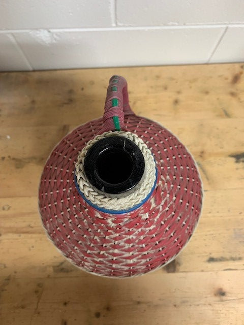 Vintage European Plastic Wicker  Demijohn Bottle  #5200 Byron