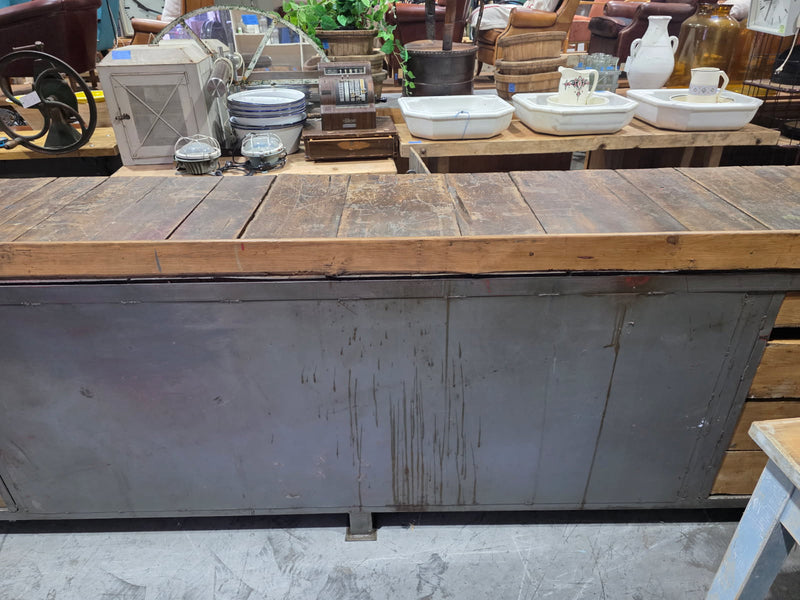 Vintage European Wood / Metal  Workbench #7247