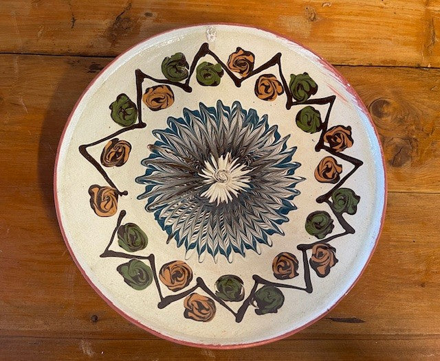 Vintage Romanian  Glazed Ceramic Plate  #6436  Byron