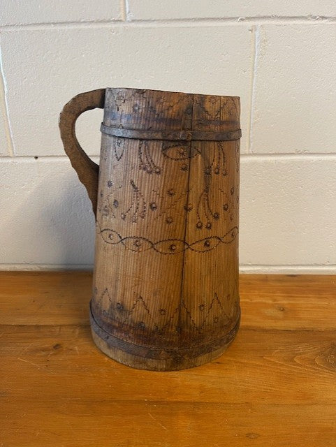Vintage  European Wooden Jug   #6458  Byron