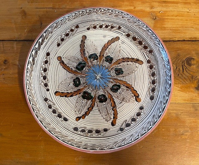 Vintage Romanian  Glazed Ceramic Plate  #6431  Byron