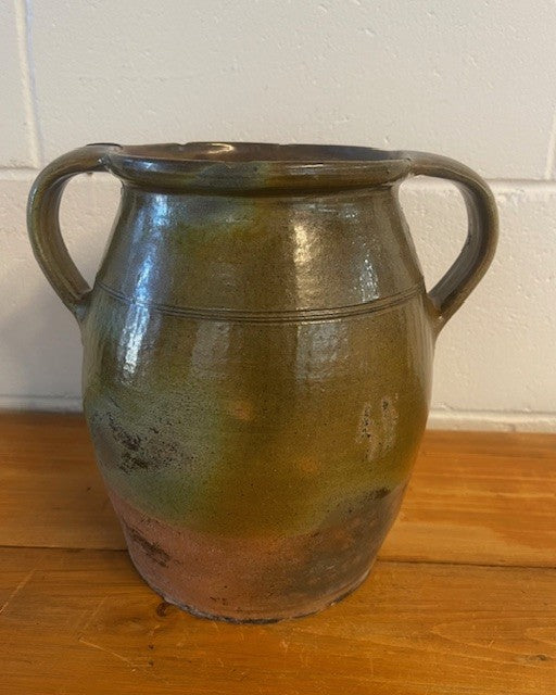 Vintage  Glazed  Hungarian  Terracotta Pot  #6450 Byron