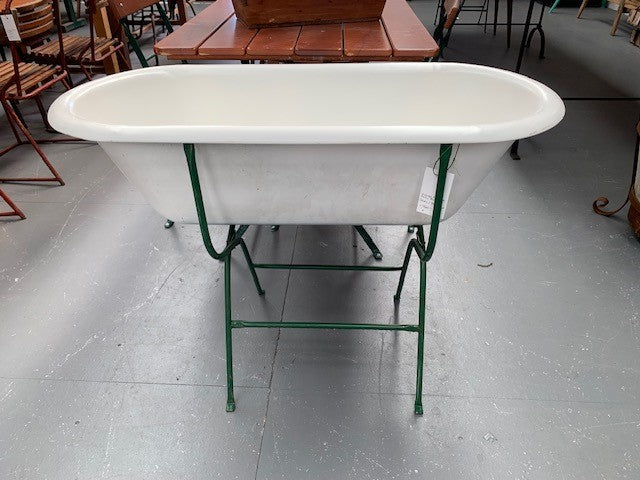 Vintage  Enamel Baby Bath and Stand / Drink Stand #5223  Byron