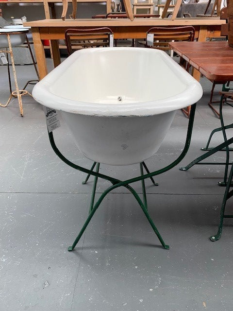 Vintage  Enamel Baby Bath and Stand / Drink Stand #5223  Byron