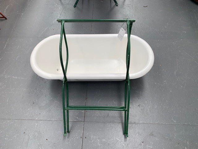 Vintage  Enamel Baby Bath and Stand / Drink Stand #5223  Byron