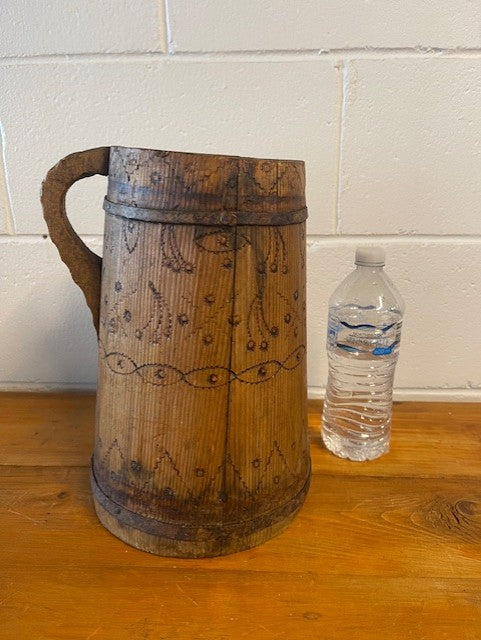 Vintage  European Wooden Jug   #6458  Byron