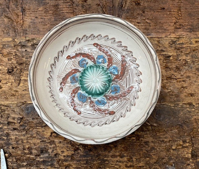 Vintage Hungarian   Glazed Ceramic Bowl  #6770  Byron