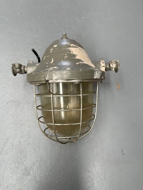 Vintage Industrial CZECH Large Bunker Light  #6222  Byron