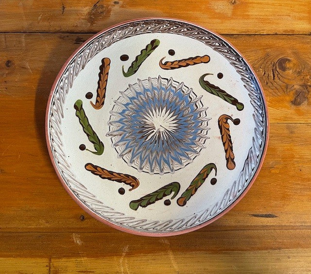 Vintage Romanian  Glazed Ceramic Plate  #6429  Byron