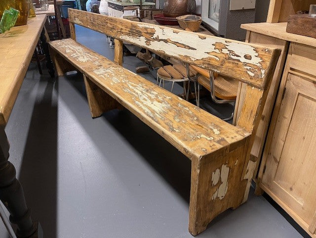 Vintage European  Wooden Bench Seat  #6750  Byron