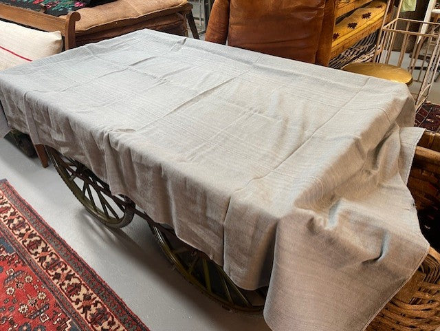 Steele Blue Dyed 1940s  Linen/Hemp Sheet    #6510 (Read Information About This Item) Byron
