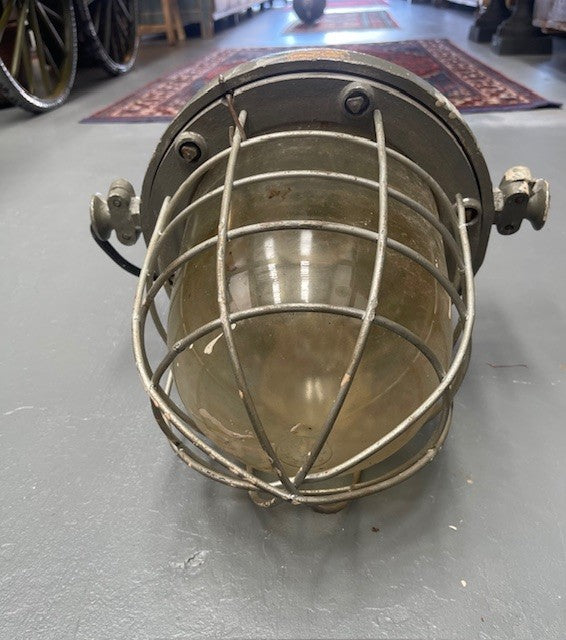 Vintage Industrial CZECH Large Bunker Light  #6222  Byron