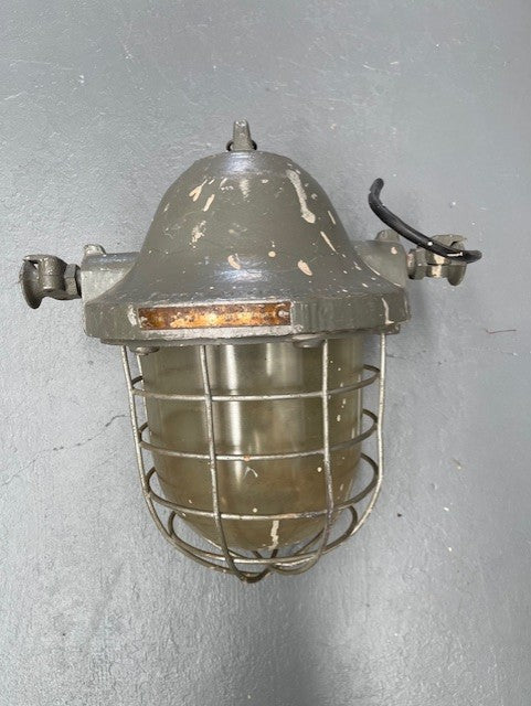 Vintage Industrial CZECH Large Bunker Light  #6222  Byron