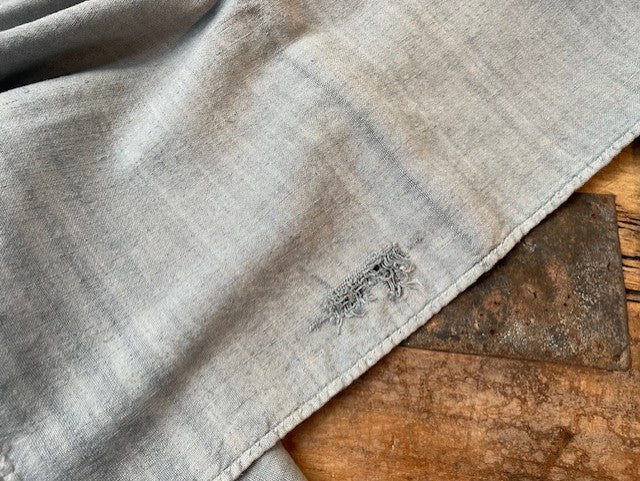 Steele Blue Dyed 1940s  Linen/Hemp Sheet    #6510 (Read Information About This Item) Byron