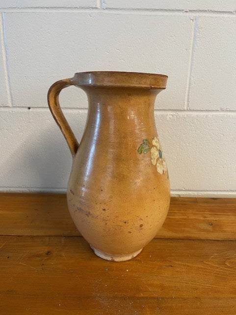Vintage  Glazed  Hungarian  Terracotta Pot  #6440  Byron