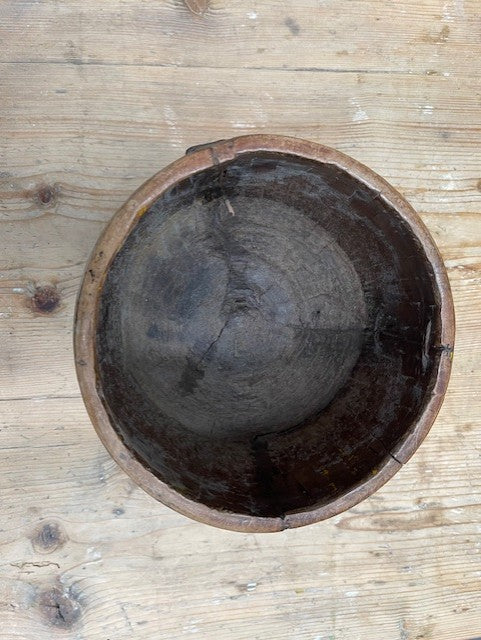 Vintage  Wooden  Bowl /  Planter #6023  Byron