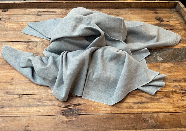 Steele Blue Dyed 1940s  Linen/Hemp Sheet    #6510 (Read Information About This Item) Byron