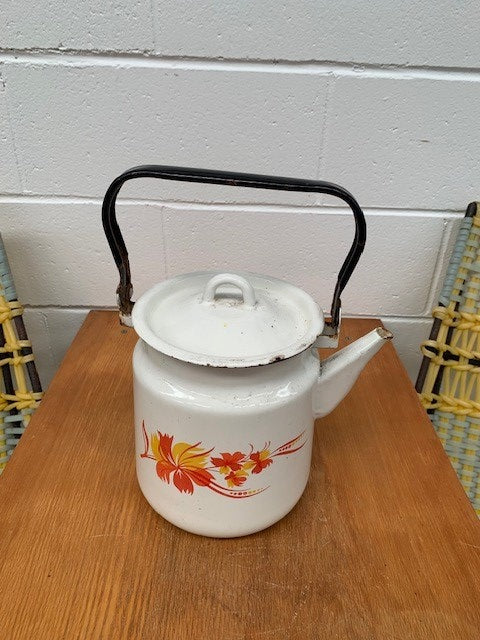 Vintage Hungarian  Enamel Coffee Pot  #5305  Byron