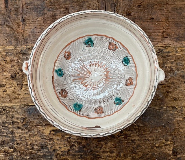 Vintage Hungarian   Glazed Ceramic Bowl  #6768  Byron