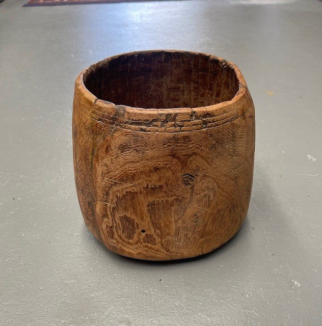 Vintage  Wooden  Bowl /  Planter #6229   Byron