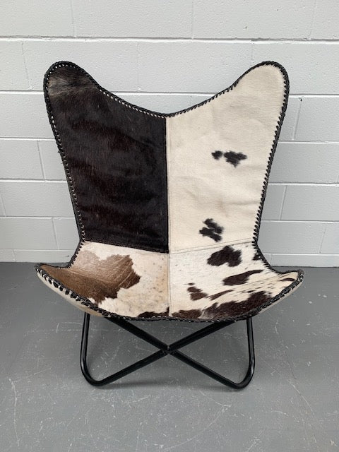 Patchwork Leather Butterfly Chair  #5567  Byron