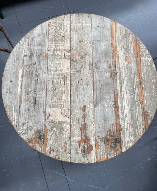 Vintage Wooden Top Metal Base Patio  Table   #6753 Byron