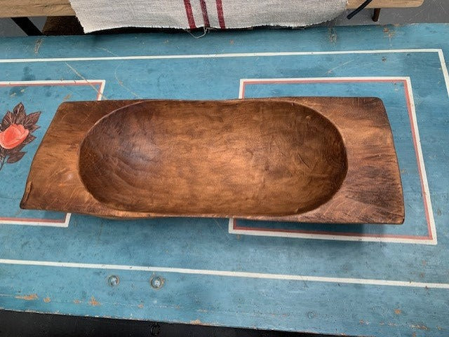 Vintage  European Handcarved Wooden Dough Bowl  #5437 Byron