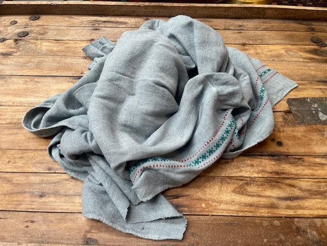 Steele Blue Dyed 1940s  Linen/Hemp Sheet    #6507 (Read Information About This Item) Byron