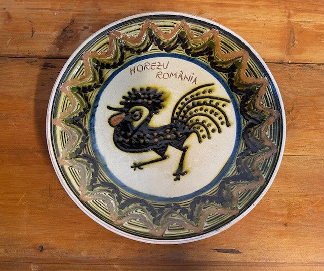 Vintage Romanian  Glazed Ceramic Plate  #6432  Byron