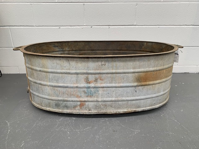 Vintage  European Galvanized Laundry  Tub #5552 Byron