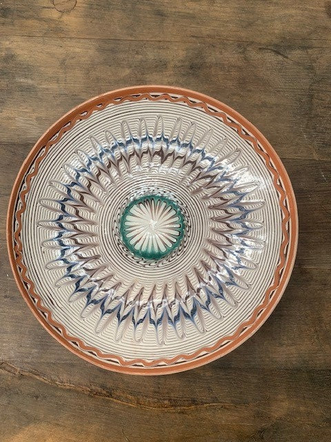 Vintage Hungarian Glazed Ceramic  Plate  #5187 Byron