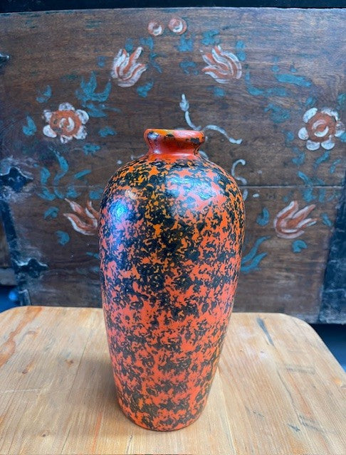 Vintage Hungarian Tofej Fat Lava Vase  #6238  Byron
