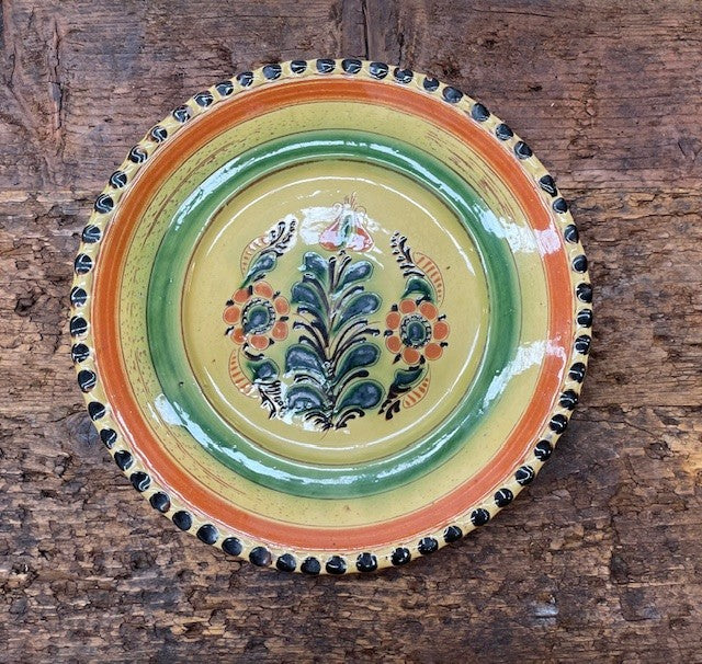 Vintage Hungarian   Glazed Ceramic Plate  #6761  Byron