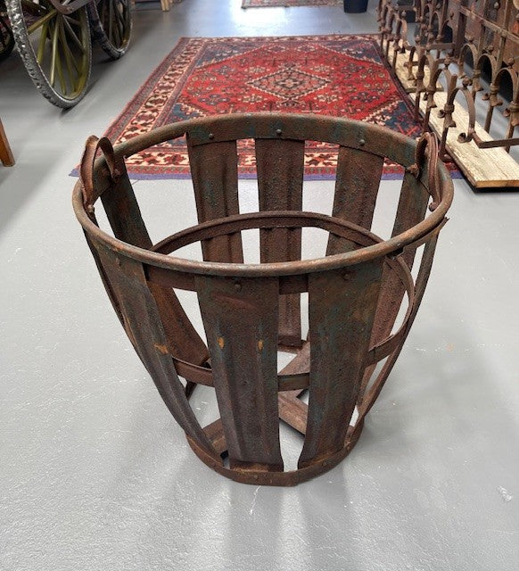 Vintage European Metal Crate/ Basket  #6471  Byron