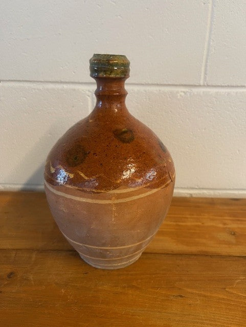 Vintage  Glazed  Hungarian  Terracotta Jug  #6448 Byron