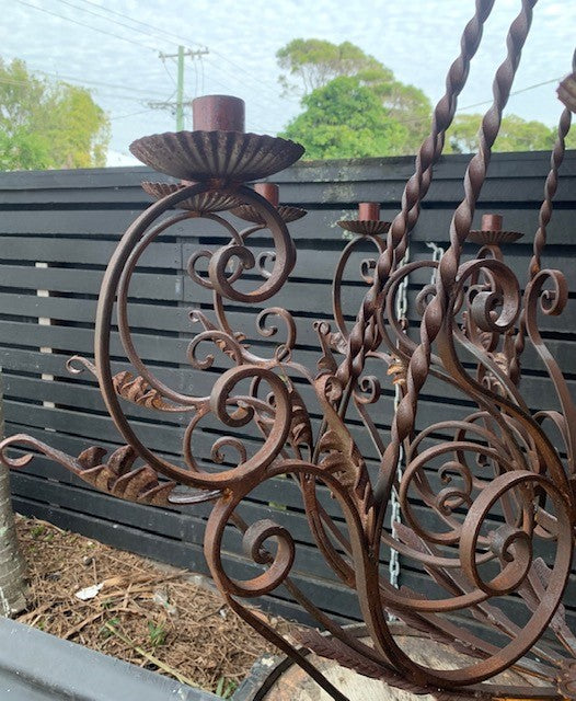 Vintage Wrought Iron Chanderlie / Candleabra  #4839 Byron