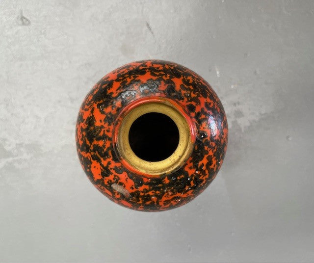Vintage Hungarian Tofej Fat Lava Vase  #6238  Byron