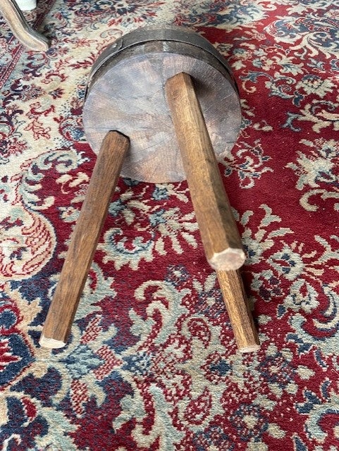 Vintage European Wooden Block Stool #6543 Byron – Fossil Vintage Australia