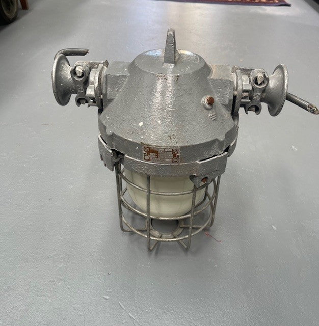 Vintage Industrial CZECH Caged Bunker  Light  #6205  Byron