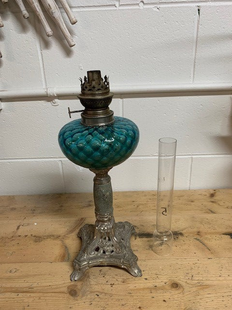 Vintage Romanian Glass Oil Lamp  #5217  Byron